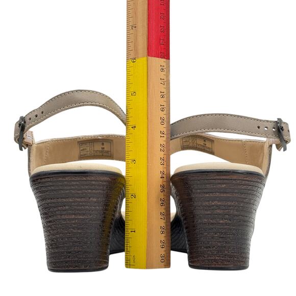 SAS Heather Sandal Quarter Strap Snake SZ 8 Womens Tuape Gray Wedge Comfort Shoe - Picture 10 of 11